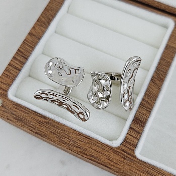 Кольцо Объемное с эффектом мятого металла свободного размера с родиевым покрытием (10236-Р) купить с доставкой по России | Интернет-магазин Viva Beads