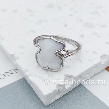 Кольцо Мишка свободный размер керамика, род. покр. (7219-БР)