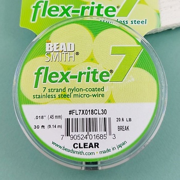 1 м Тросик FLEX-RITE 7 - 0.45 мм цвет стальной (5678-С) купить в Воронеже | Заказать в интернет-магазине Viva Beads
