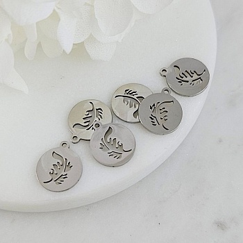 1 шт. Подвеска Круглая с пером 13.6х11.6 мм, нержавеющая сталь (10209-П) купить с доставкой по России | Интернет-магазин Viva Beads