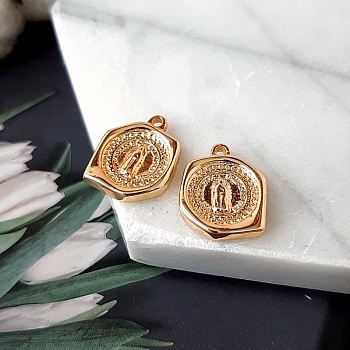 Подвеска Монета 15x12x3 мм позолота (4661) купить с доставкой по России | Интернет-магазин Viva Beads