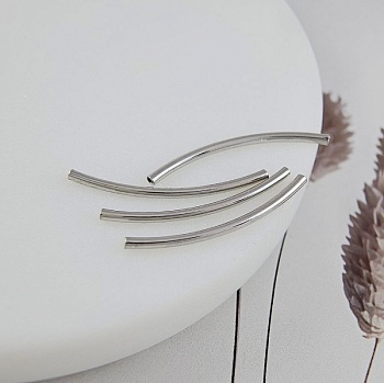 УЦЕНКА Бусина трубочка 30x1.5 мм родиевое покрытие (8450/1.5-30-Р-УЦ)