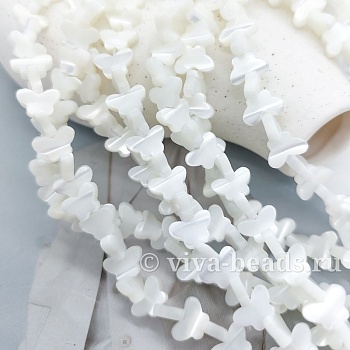 1 шт. Перламутр натур. белый бусина бабочка 9.3х6.2 мм (7385) купить в Воронеже | Заказать в интернет-магазине Viva Beads
