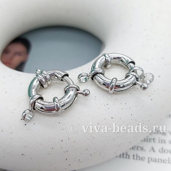 Замок круглый Штурвал 17 мм родиевое покр. (5175-17-Р) купить в Воронеже | Заказать в интернет-магазине Viva Beads
 Замок круглый Штурвал 17 мм родиевое покр. (5175-17-Р) купить в Воронеже | Заказать в интернет-магазине Viva Beads