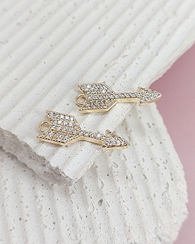 Подвеска Стрела с фианитами 18.8x6.8 мм позолота (8193-З) купить с доставкой по России | Интернет-магазин Viva Beads