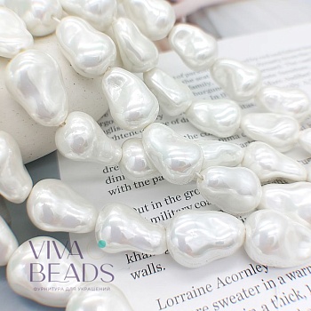 1 шт. Жемчуг майорка 13.5х15.5х20-22 мм капля имитация барокко (6430) купить в Воронеже | Заказать в интернет-магазине Viva Beads
