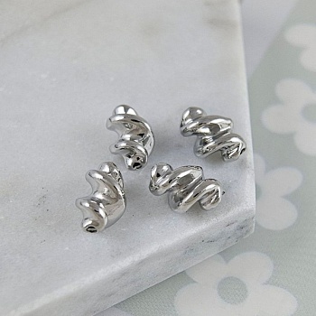 УЦЕНКА 1 шт. Бусина металлическая 11.2х6.3 мм витая, родиевое покрытие (9681-Р-УЦ) купить в Воронеже | Заказать в интернет-магазине Viva Beads
