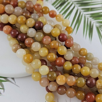 Нить 38 см Жадеит натуральный ок. 8.5 мм бусины гладкий шар, желто-оранжевый (9935-8) купить в Воронеже | Заказать в интернет-магазине Viva Beads
