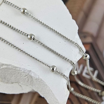 50 см Цепь с шариками толщина 1.2 мм, шар 3 мм, цвет платина (9664-П) купить в Воронеже | Заказать в интернет-магазине Viva Beads
 50 см Цепь с шариками толщина 1.2 мм, шар 3 мм, цвет платина (9664-П) купить в Воронеже | Заказать в интернет-магазине Viva Beads