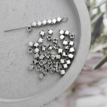 10 шт. Бусина разделитель многогранник 3 мм родиевое покрытие (8870-3-Р) купить в Воронеже | Заказать в интернет-магазине Viva Beads
