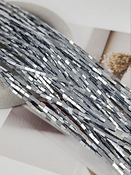 Нить 39 см Гематит /гематин / 2х4 мм прямоугольная бусина цвет платина (6996/4х2-П) купить в Воронеже | Заказать в интернет-магазине Viva Beads
