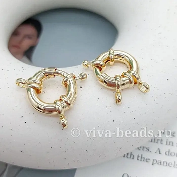 Замок круглый Штурвал 17 мм позолота 14к (5175-17-З) купить в Воронеже | Заказать в интернет-магазине Viva Beads
 Замок круглый Штурвал 17 мм позолота 14к (5175-17-З) купить в Воронеже | Заказать в интернет-магазине Viva Beads