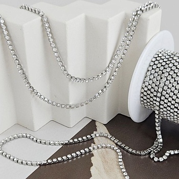 10 см Стразовая цепь толщиной 2 мм нержавеющая сталь (8956)  купить в Воронеже | Заказать в интернет-магазине Viva Beads
