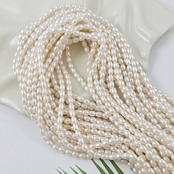 Нить 39 см Жемчуг Майорка рис ок. 3х4 мм цвет ивори (8111) купить с доставкой по России | Интернет-магазин Viva Beads
