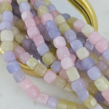 Нить 18 см Жадеит натуральный тонированный ок. 7-7.5 мм бусины формы куб, микс (10259-МИКС) для бижутерии купить с доставкой по России | Интернет‑магазин Viva Beads