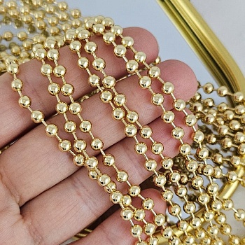 10 см Цепь шариковая 4 мм, позолота 14К (10220-З) купить с доставкой по России | Интернет-магазин Viva Beads