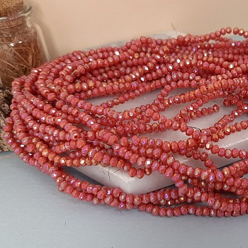 40 см нить Рондель граненый 3х2 мм коралловый АВ (3698) купить в Воронеже | Заказать в интернет-магазине Viva Beads
 40 см нить Рондель граненый 3х2 мм коралловый АВ (3698) купить в Воронеже | Заказать в интернет-магазине Viva Beads