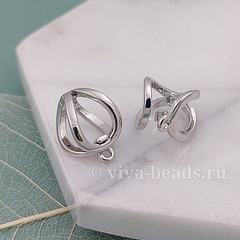 Бейл разъемный 15x10 мм родиевое покр. (4900-Р) купить в Воронеже | Заказать в интернет-магазине Viva Beads
