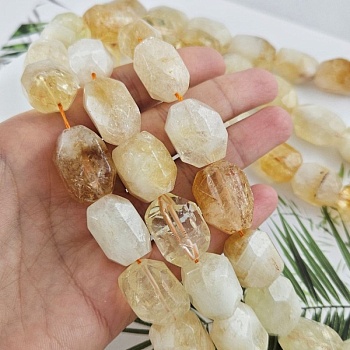 УЦЕНКА 1 шт. Бусина крупная граненая 20-25x14-17 мм, цитрин (10027-ЦИТ-УЦ)