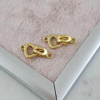 Замок Сердце мини 18 мм с фианитом, позолота 14К (9432-З) замок для украшений купить с доставкой по России | Интернет-магазин Viva Beads