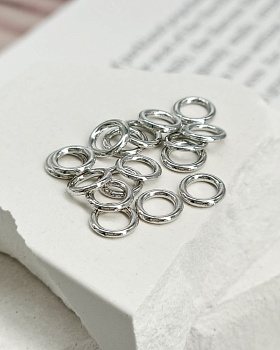 10 шт. Колечки неразъемные 6х0.8 мм родиевое покр. (6080-Р) соединительные колечки и кольца-коннекторы купить с доставкой по России | Интернет-магазин Viva Beads