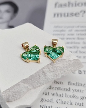 Подвеска Сердце 12 мм с фианитами, мятный, позолота (8338-МЗ) купить с доставкой по России | Интернет-магазин Viva Beads