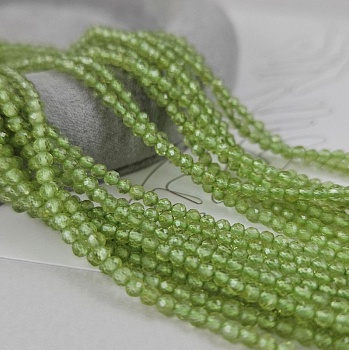 Нить 19 см Перидот, оливин, хризолит 2.5 мм граненая бусина  (9460) купить в Воронеже | Заказать в интернет-магазине Viva Beads
