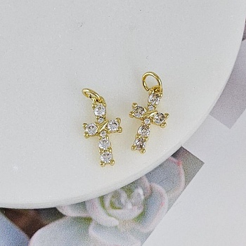 Подвеска Крест с фианитами 15.8x8.8 мм позолота 14К (9174-З) купить с доставкой по России | Интернет-магазин Viva Beads