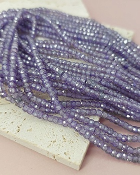 Нить 18 см Фианиты 3х2.2 мм бусины граненый рондель, фиолетовый (8141-Ф) купить в Воронеже | Заказать в интернет-магазине Viva Beads
 Нить 18 см Фианиты 3х2.2 мм бусины граненый рондель, фиолетовый (8141-Ф) купить в Воронеже | Заказать в интернет-магазине Viva Beads