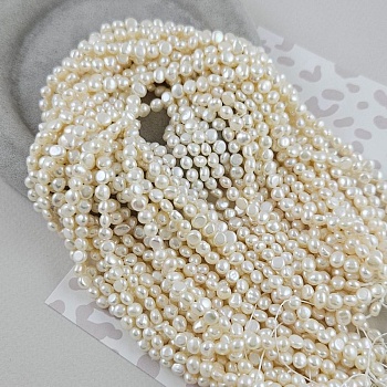 Нить 16.5-17 см  Жемчуг натуральный барокко толщиной 5-6 мм белый АА (8098) купить с доставкой по России | Интернет-магазин Viva Beads