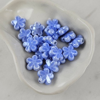 1 шт. Бусина Цветок 11х12 мм голубой, керамика (6478-11-ГОЛ) купить с доставкой по России | Интернет-магазин Viva Beads