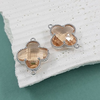 Коннектор Клевер 19x15x5 мм бежевый/родиевое покр. (4656-БЕЖ-Р) купить с доставкой по России | Интернет-магазин Viva Beads