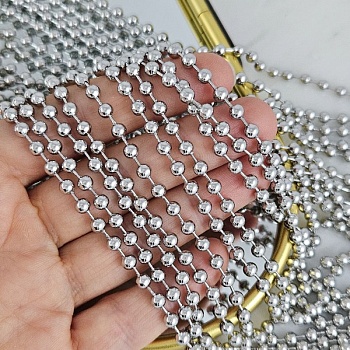 10 см Цепь шариковая 4 мм, родиевое покрытие (10220-Р) купить с доставкой по России | Интернет-магазин Viva Beads