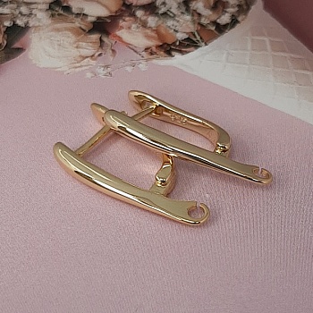 УЦЕНКА Швензы с замком 21,5х2,5 мм позолота (5325-З-УЦ) швензы для серег купить с доставкой по России | Интернет-магазин Viva Beads