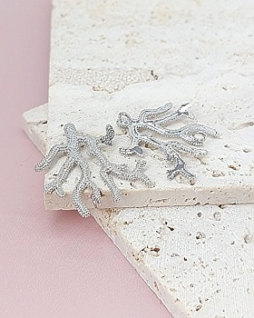 Коннектор веточка 25x24 мм родиевое покр. (8044-Р) купить с доставкой по России | Интернет-магазин Viva Beads