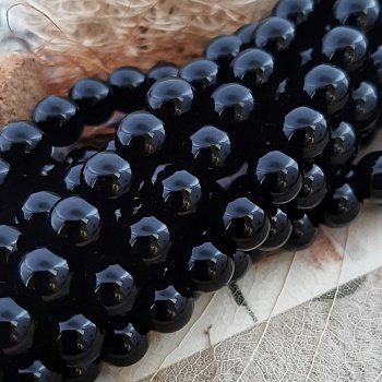Нить 37-38 см Оникс натуральный черный бусины гладкий шар 6-6.5 мм (521-6) купить в Воронеже | Заказать в интернет-магазине Viva Beads
