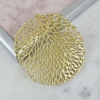 Подвеска кулон крупный Лист 65x62 мм позолота 14К (10184-З) купить с доставкой по России | Интернет-магазин Viva Beads