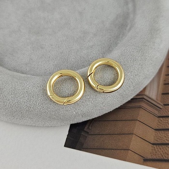 Замок круглый карабин 15х2.7 мм позолота 14К (7870-З) замок для украшений купить с доставкой по России | Интернет-магазин Viva Beads