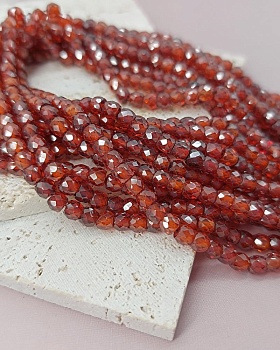 Нить 18 см Фианиты 4х3.5 мм бусины граненый рондель. темно-оранжевый (8142-ТОРАНЖ) купить в Воронеже | Заказать в интернет-магазине Viva Beads
 Нить 18 см Фианиты 4х3.5 мм бусины граненый рондель. темно-оранжевый (8142-ТОРАНЖ) купить в Воронеже | Заказать в интернет-магазине Viva Beads