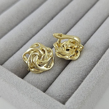 Швензы 16.5х15.5 мм с английским замком, позолота 14К (10002-З) купить в Воронеже | Заказать в интернет-магазине Viva Beads
