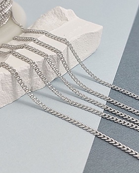 50 см Цепь тонкая 2 мм /толщина/ родиевое покр. (8243-Р)  купить в Воронеже | Заказать в интернет-магазине Viva Beads
