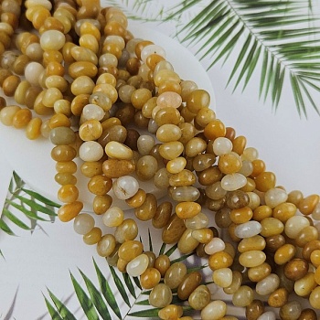Нить 19 см Жадеит 10-12 мм бусины фри форм, галтовка, желтый (9937-Ж) купить в Воронеже | Заказать в интернет-магазине Viva Beads

