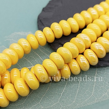 5 шт. Бусина рондель 11х6 мм желтый, керамика (6477-Ж) купить в Воронеже | Заказать в интернет-магазине Viva Beads
 5 шт. Бусина рондель 11х6 мм желтый, керамика (6477-Ж) купить в Воронеже | Заказать в интернет-магазине Viva Beads