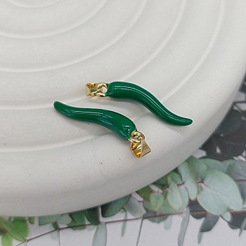 Подвеска Перчик 27х5.5 мм эмаль, зеленый, светлое золото (7686-ЗЗ) Подвеска Перчик 27х5.5 мм эмаль, зеленый, светлое золото (7686-ЗЗ)