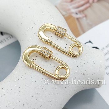 Замок карабин с фианитами 30х15 мм позолота 14к (6817-З) купить в Воронеже | Заказать в интернет-магазине Viva Beads
 Замок карабин с фианитами 30х15 мм позолота 14к (6817-З) купить в Воронеже | Заказать в интернет-магазине Viva Beads