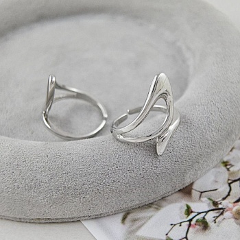 Кольцо с Волна свободного размера, родиевое покрытие (9643-Р)