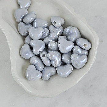 УЦЕНКА 1 шт. Бусина Сердце ок. 11.6х10х6 мм серый, керамика (10276-11-С-УЦ) - фурнитура для бижутерии