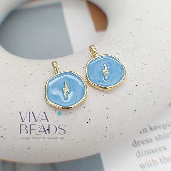 Подвеска с эмалью 18x13.5x2 мм позолота 14к светлое золото (7533) купить с доставкой по России | Интернет-магазин Viva Beads