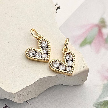 Подвеска Сердце с фианитами 11х8.8 мм позолота 14к светлое золото (8757-З)