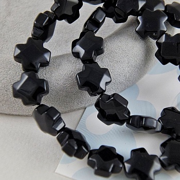 УЦЕНКА 1 шт. Агат черный бусина крест ок. 12 мм (9064-УЦ)  для бижутерии купить с доставкой по России | Интернет‑магазин Viva Beads